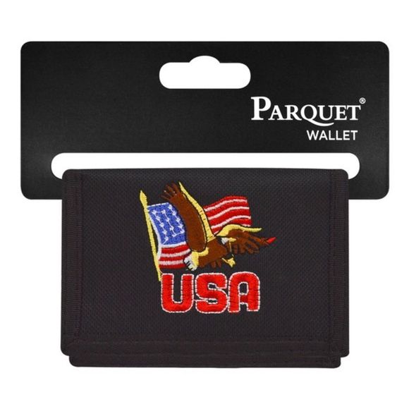 Eagle/Flag/ USA Tri-Fold Velcro Wallet- (Men's) & Unisex - Picture 1 of 5